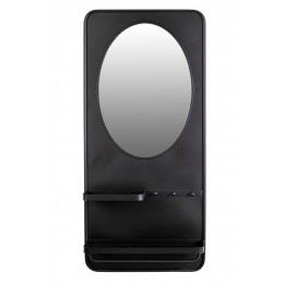 Nástěnné zrcadlo PASCAL WLL kovové, víceúčelové, černé
