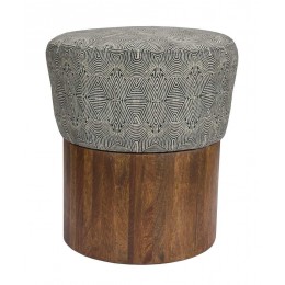 Stolička FRAGMENT Dutchbone, výška 45 cm, polyester a mangové dřevo, hnědá
