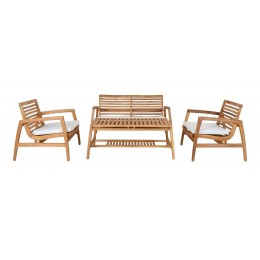 Zahradní set SANTANDER - stolek, dvě křesla a lavice, teak