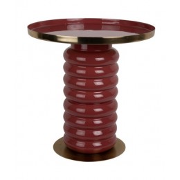 Odkládací stolek RUBY, Leitmotiv, Ø41 cm, kov, vínově červená