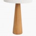 Stolní lampa ASPEN Cone medium RAW 45 cm, teakové dřevo a len